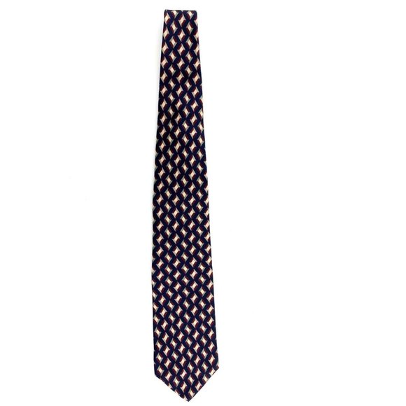 Brooks Brothers Men's Necktie. Blue with Geometric Pattern. Silk. VGC! - Picture 2 of 4